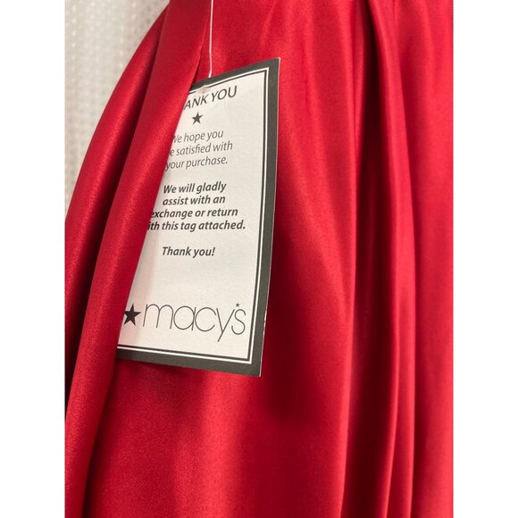 Betsy & Adam Strapless Red Satin Evening Gown Formal Maxi Dress Sz 6 - Picture 9 of 10